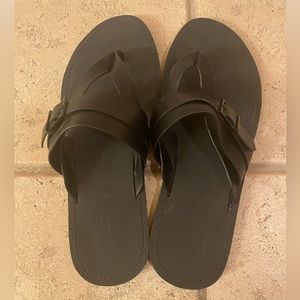 Zara Men’s slip on sandals, black, size 43 (European) 10 US